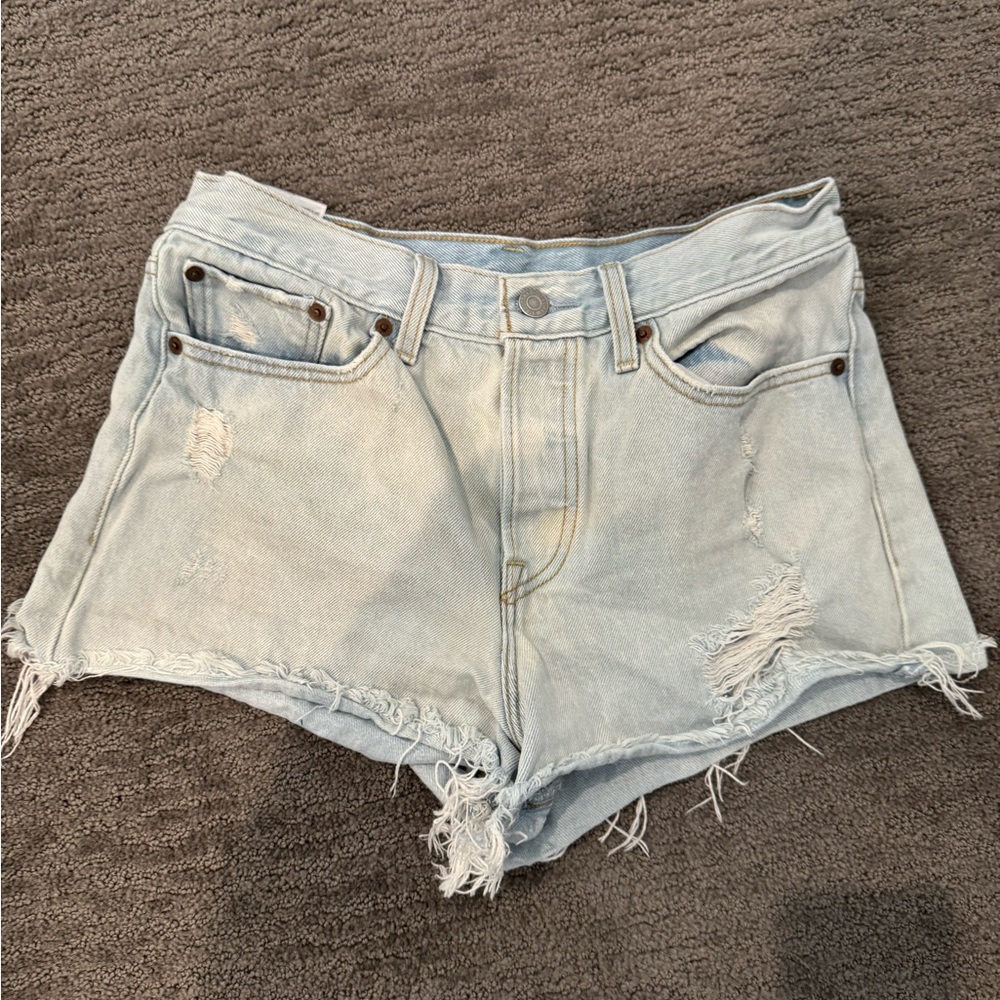Levi’s  Jean Shorts with Frayed Hem